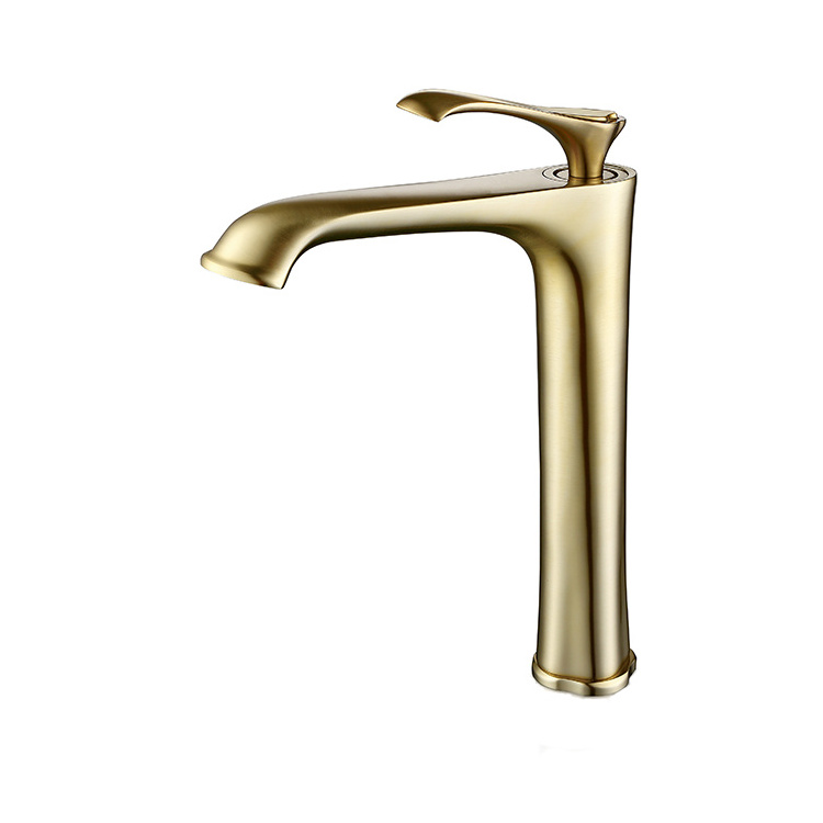 AMAXO luxury single lever high-end brushed gold centerset bathroom faucet contemporary faucets and waterfall basin taps