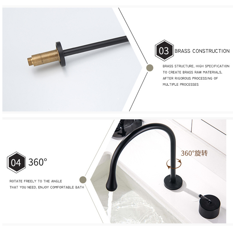 Widespread Bathroom Faucet in black 2 hole in Bathroom Sink Faucet