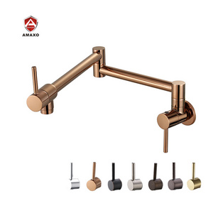 Wall Mounted Rose Gold Pot Filler Faucet tap