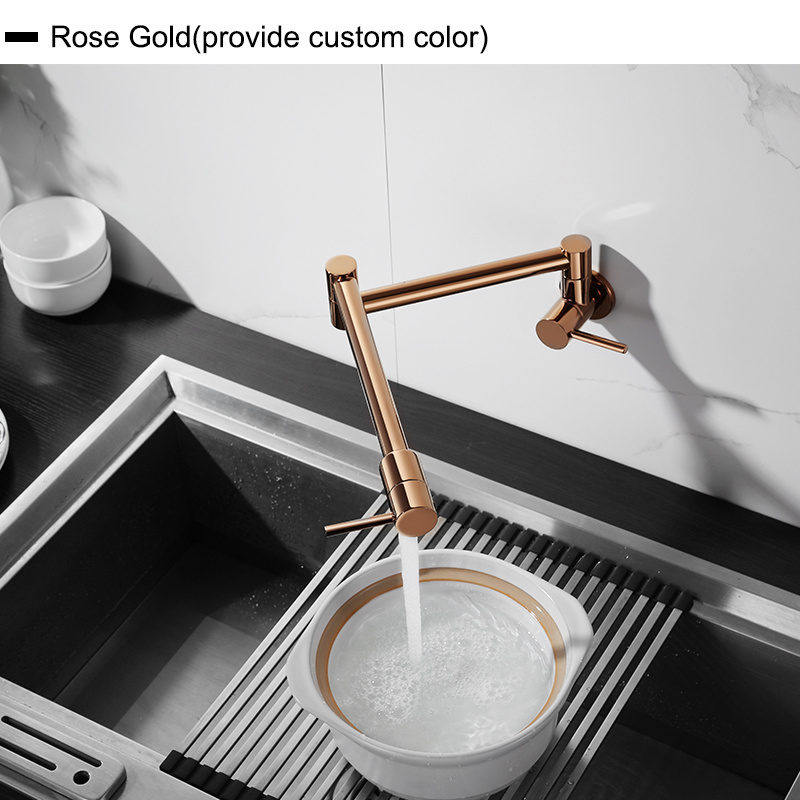 Wall Mounted Rose Gold Pot Filler Faucet tap