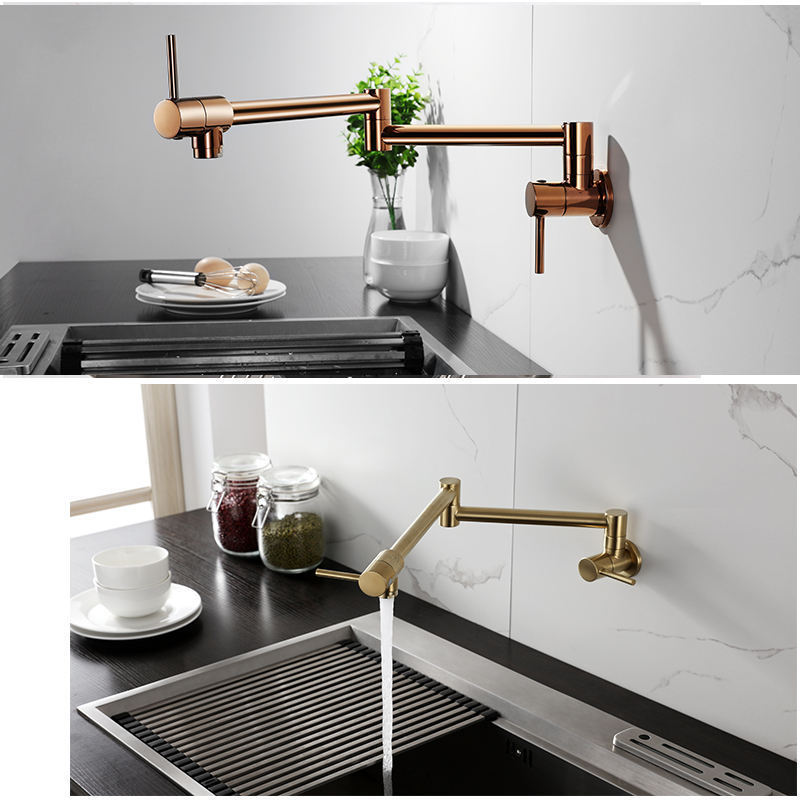 AMAXO Popular Two Setting Foldable Kitchen Faucet Wall Mounted Swivel Taps Sink Faucet For Kitchen