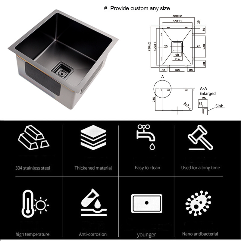 Popular undermount 18 Gauge stainless steel kitchen sink modern sink handmade long workstation large BBQ dishwasher sink