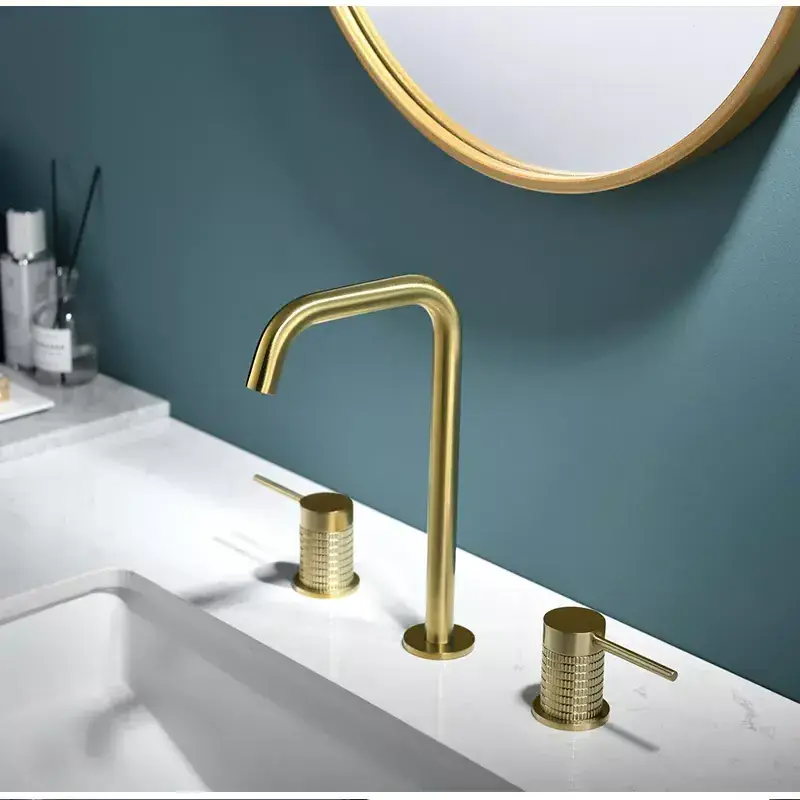 AMAXO Concealed Sink Bathroom Faucet Knurl Single Lever Bathroom Faucet Supplier Brass Vanity Bathroom Faucet