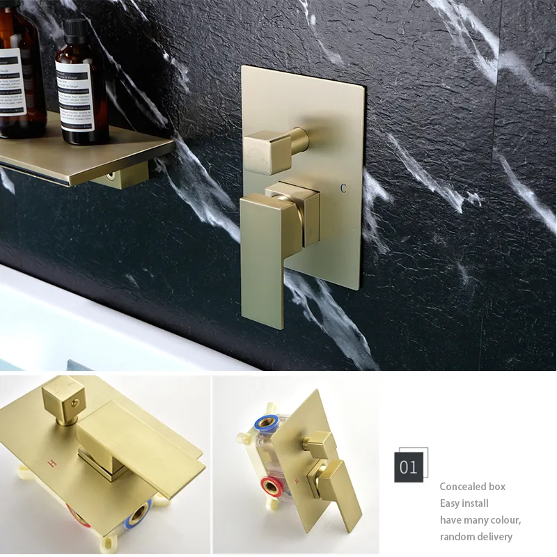 Copper Concealed Shower Mixer Set Double Function Washroom Tap Wall Entry Type Shower Faucet