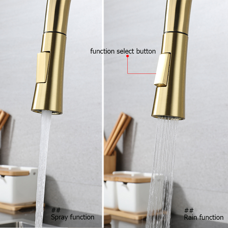 AMAXO Wholesale Gold Hand Pull Out Sprayer Faucets Digital Display Kitchen Faucet For Sink