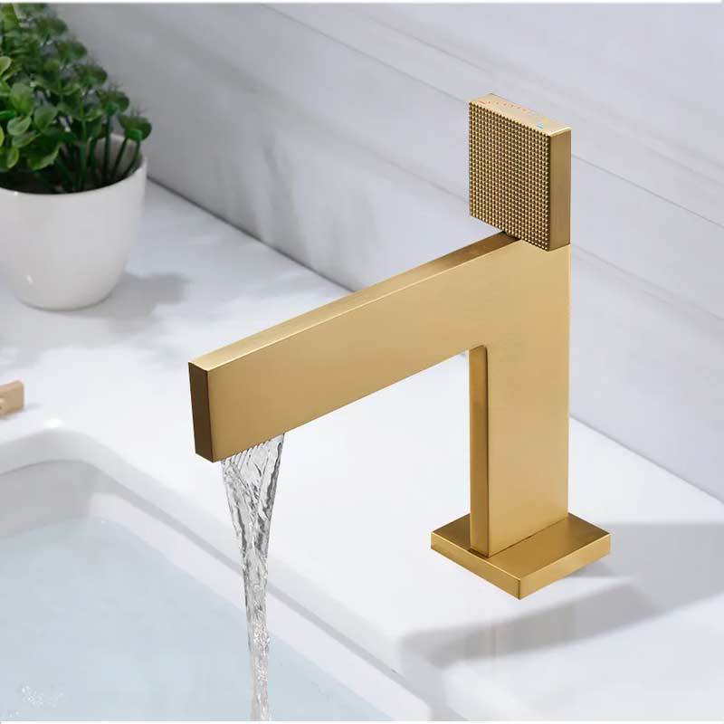 AMAXO Innovative Bathroom Basin Faucet Brass Vessel Sink Water Tap Brushed Gold Chrome Finish Faucet