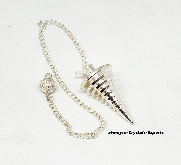 Latest Beautiful Silver Egyptian Karnak Metal Pendulums Dowsing Pendulum at reasonable price Buy from Amayra Crystals Exportss