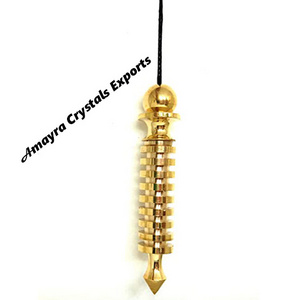 Drowsing ISIS Golden Metal Pendulum || Wholesale Nine Ring Brass Pendulums for sale || Buy Online From Amayra Crystals Exports