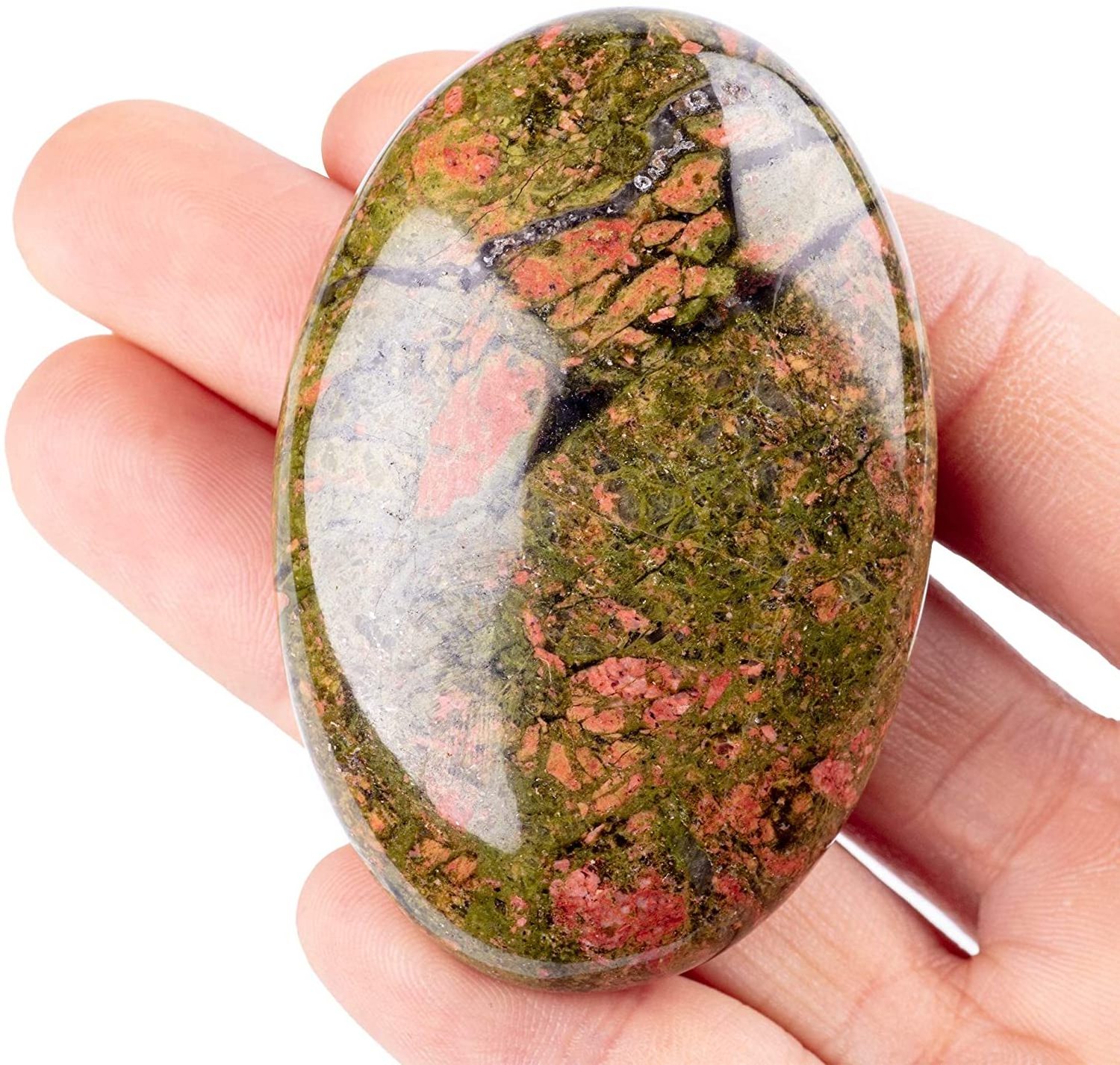 Latest Natural Gemstone Handmade Una-Kite Palm Stone Agate Pocket Stones For Promotional Gift Buy From Amayra Crystals Exports