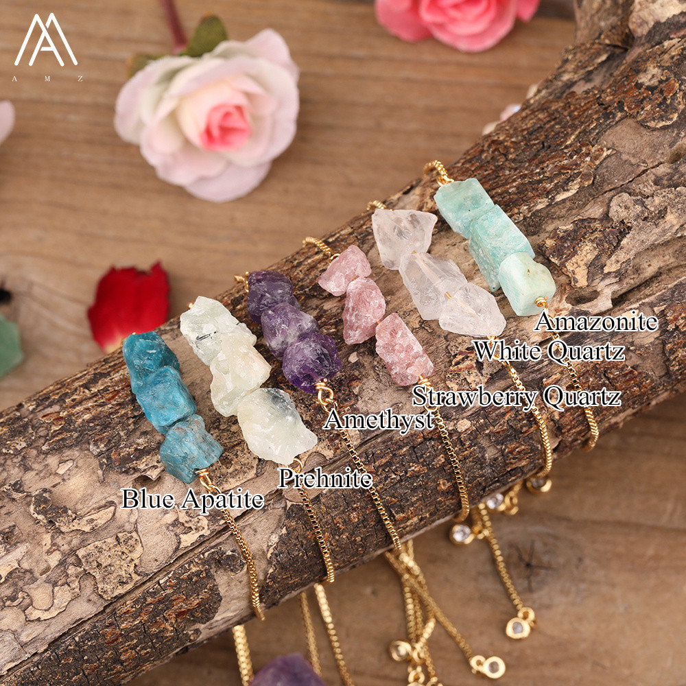 Trendy Bracelet Chip Beads Healing Crystals Quartz Adjustable Bracelets , Hand Chain Fashion Gift