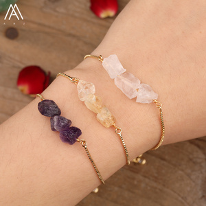 Trendy Bracelet Chip Beads Healing Crystals Quartz Adjustable Bracelets , Hand Chain Fashion Gift