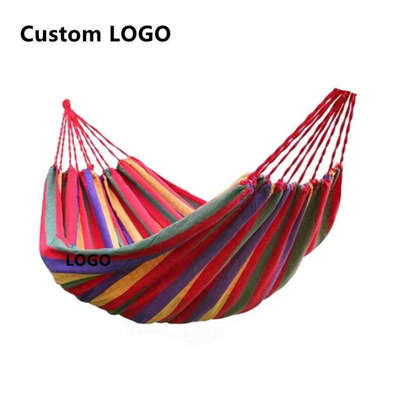 Hot Sale Cheap Comfortable Easy Hanging Outdoor Beds Camping Canvas Travel Swing Backpacking Garden Hammock With Folding