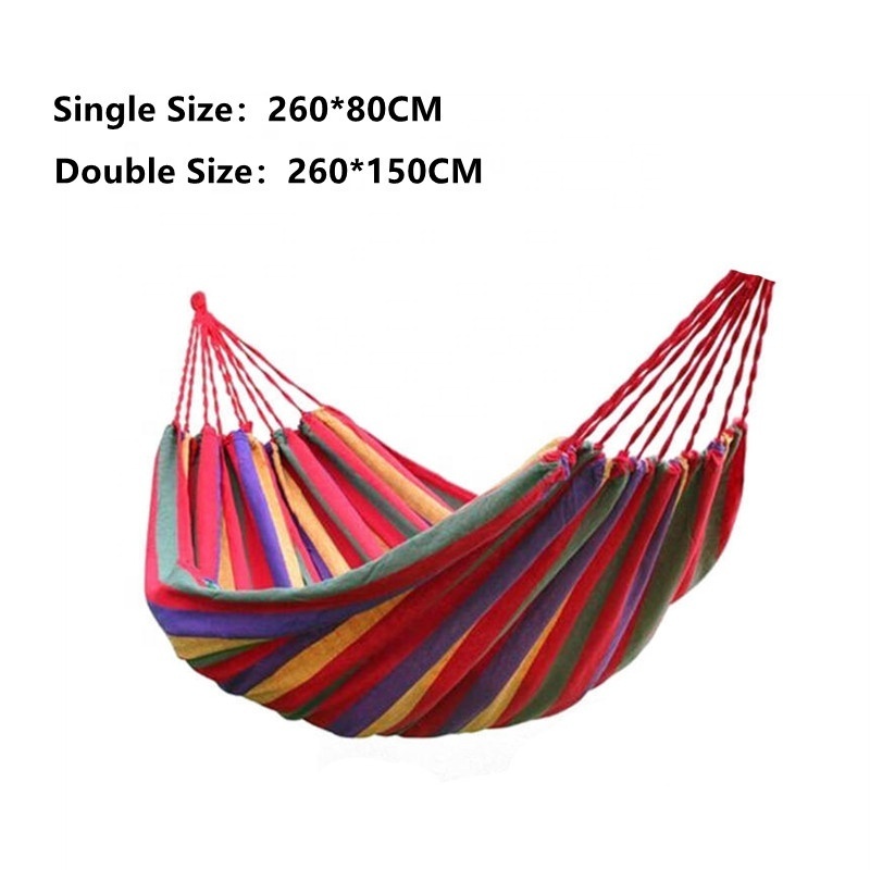 Hot Sale Cheap Comfortable Easy Hanging Outdoor Beds Camping Canvas Travel Swing Backpacking Garden Hammock With Folding