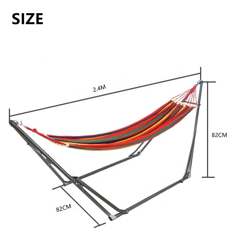 Hot Sale Outdoor Beds Canvas Travel Swing Backpacking Garden Folding Chair Camping Stand Portable Hammock With Stand