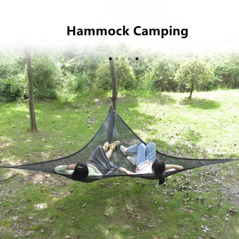 Wholesale Multi-person Triangular Easy Hanging Comfortable Camping Aerial Travel Ultralight Net Outdoor Triangle Hammock