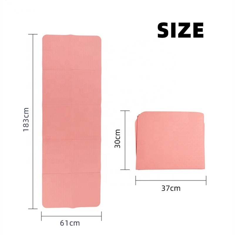 FITA 5 mm Custom LOGO Pure Color High Density Thick Light Portable Best ECO Friendly 5mm TPE Material Travel Foldable Yoga Mat