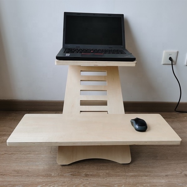 Birch Plywood Wood Adjustable Standing Up Desk for Laptop User Flexibility and Healthy Working