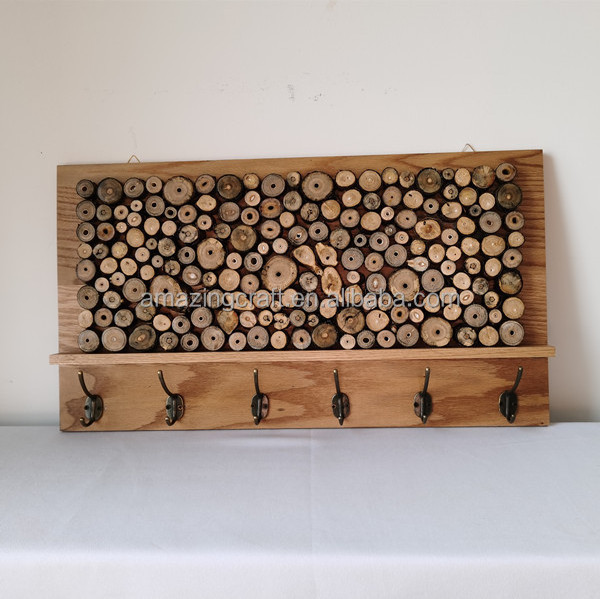 Wholesale Wooden Picture Frame Decorated with Natural Wood Tree Log Slices