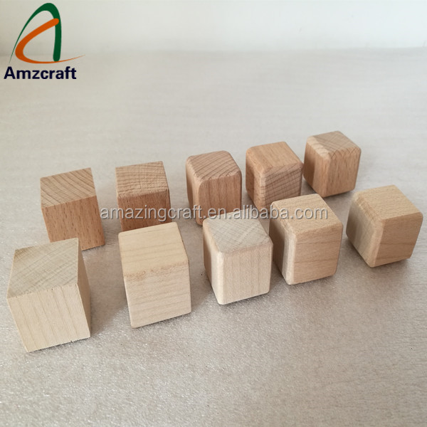 Professional Customized Solid Wood Blocks Dice Blank Signs Cube Toys OEM Design Available Wholesale