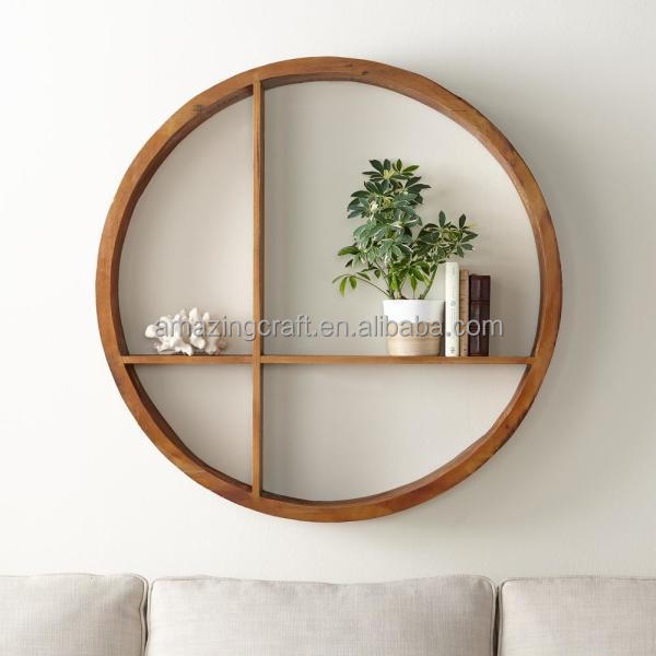 Circle Moon Shelf Storage Bedroom Wall Hanging Decor Home Display Organizer