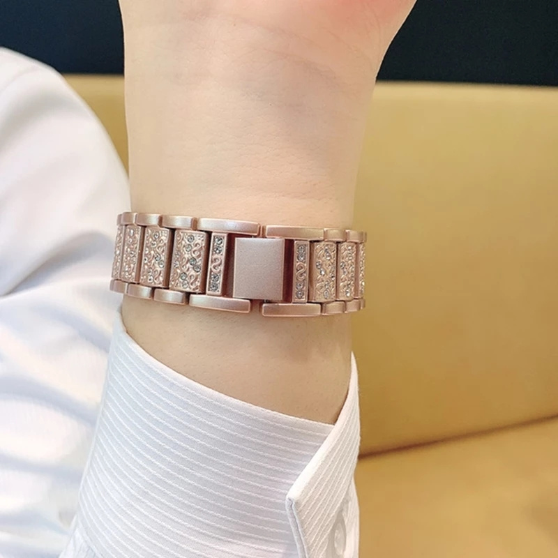 Jewelry Watch Strap For Apple Watch 41mm 45mm 49mm 6 SE Band for iWatch Series 7 8 Ultra Bling Crystal Stainless Steel Bracelet