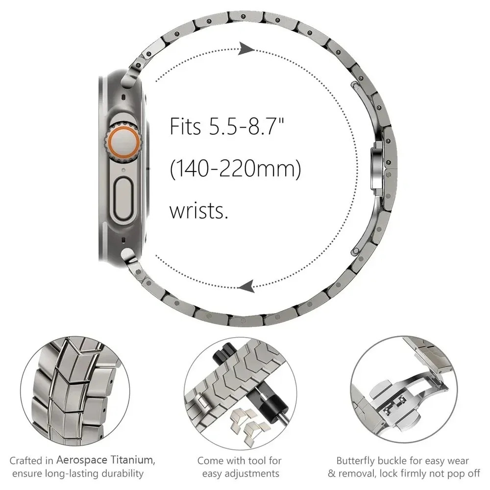 Stainless Steel Metal Strap For Apple Watch Band 49mm 45mm 41mm 44mm 42MM 40MM Bracelet for iWatch Series Ultra 9 8 7 6 5 4 Belt