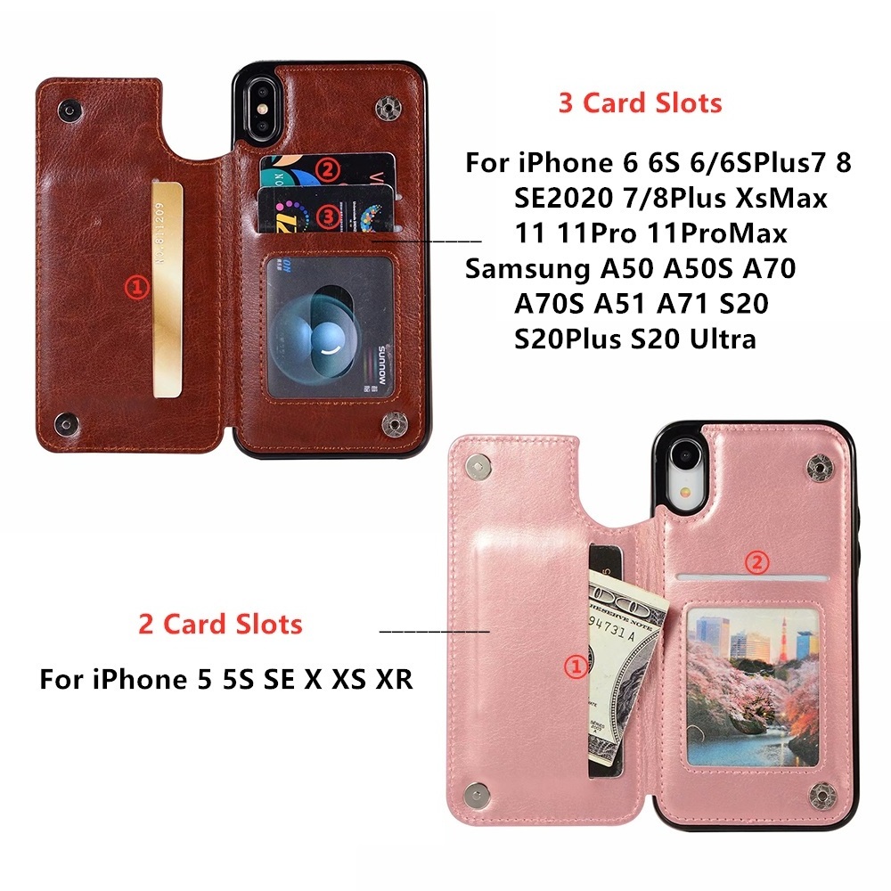 Luxury Slim Fit Premium Leather Cover For iPhone 13 11 12 mini Pro XR XS Max X 6 7 8 Plus Wallet Card Slots Shockproof Flip Case