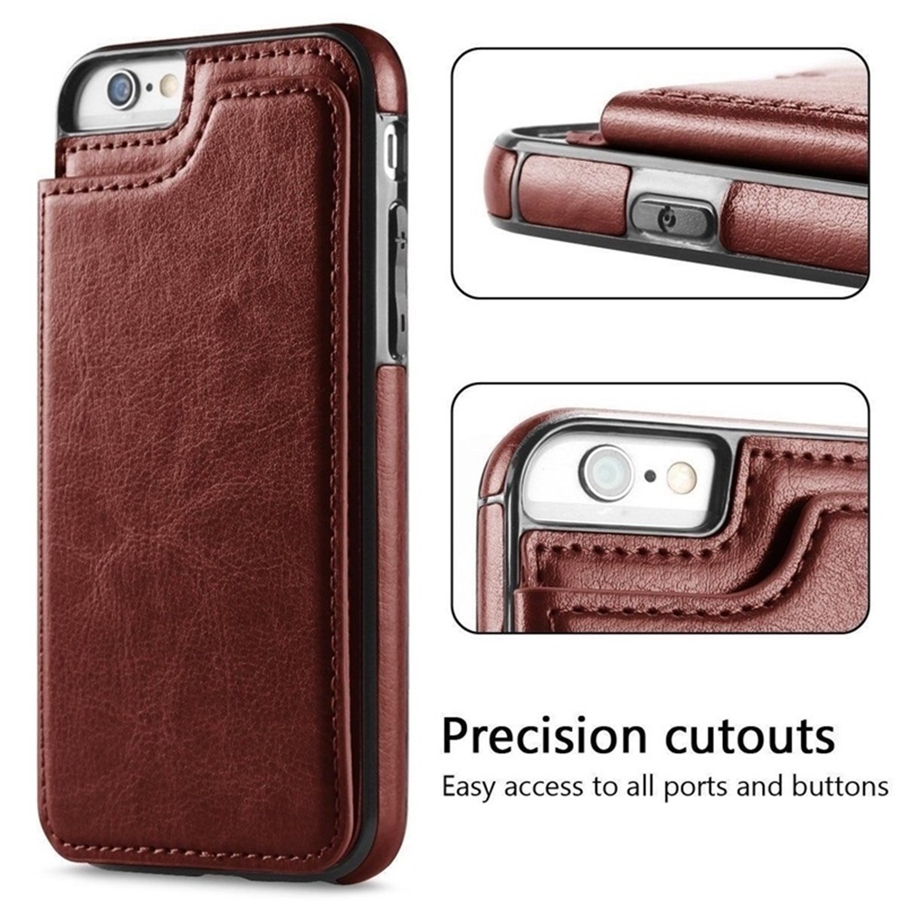 Luxury Slim Fit Premium Leather Cover For iPhone 13 11 12 mini Pro XR XS Max X 6 7 8 Plus Wallet Card Slots Shockproof Flip Case