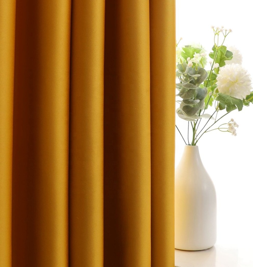 OWENIE Luxury European style  satin face 100% polyester decorative custom hotel blackout curtain