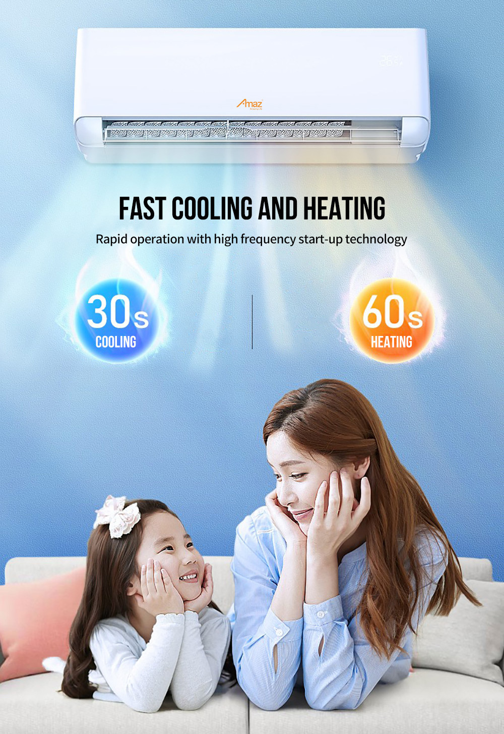 best  quality 18000BTU Wall Mounted Split Air Conditioner Electric Inverter AC Room Cooling Heating Portable Aire Acondicionado