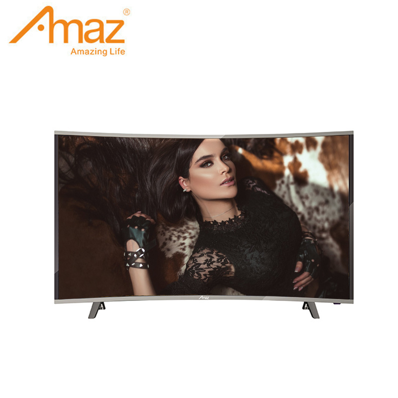 Amaz TV Vivid Images Smart Curved Flat Screen tv 32 43 55 65 inch 4K led tv