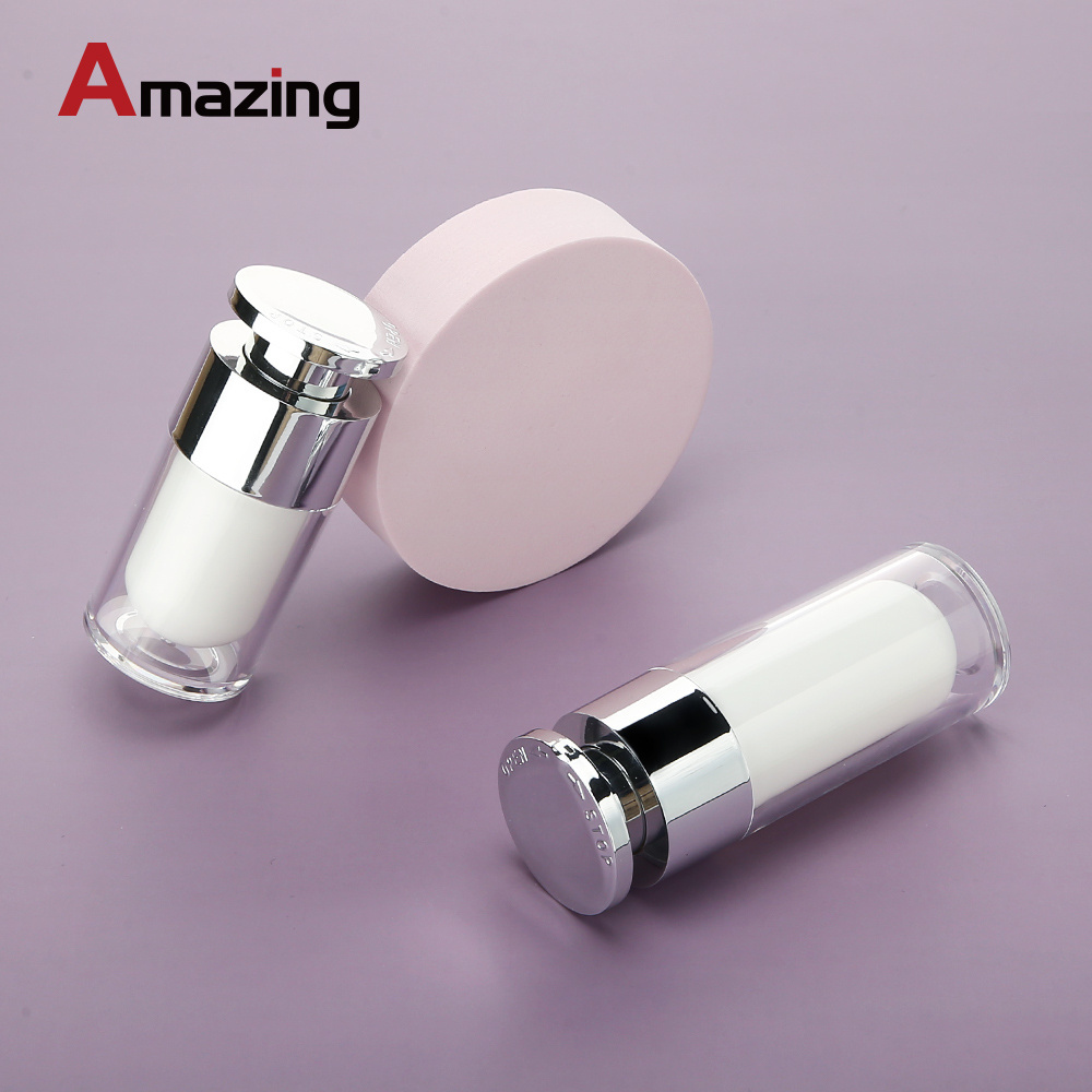 High Quality Locked Pump PP Plastic Lotion Cream 15ml 1oz 50ml Airless Bottle Cosmetic packaging