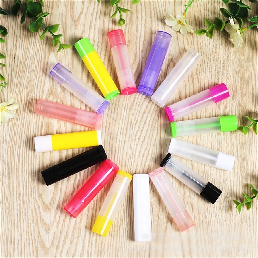 low MOQ empty 5g clear red yellow blue kids lip gloss tube packaging lipgloss Lip balm containerb chapstick tube