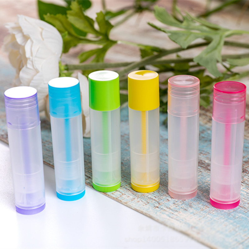 low MOQ empty 5g clear red yellow blue kids lip gloss tube packaging lipgloss Lip balm containerb chapstick tube