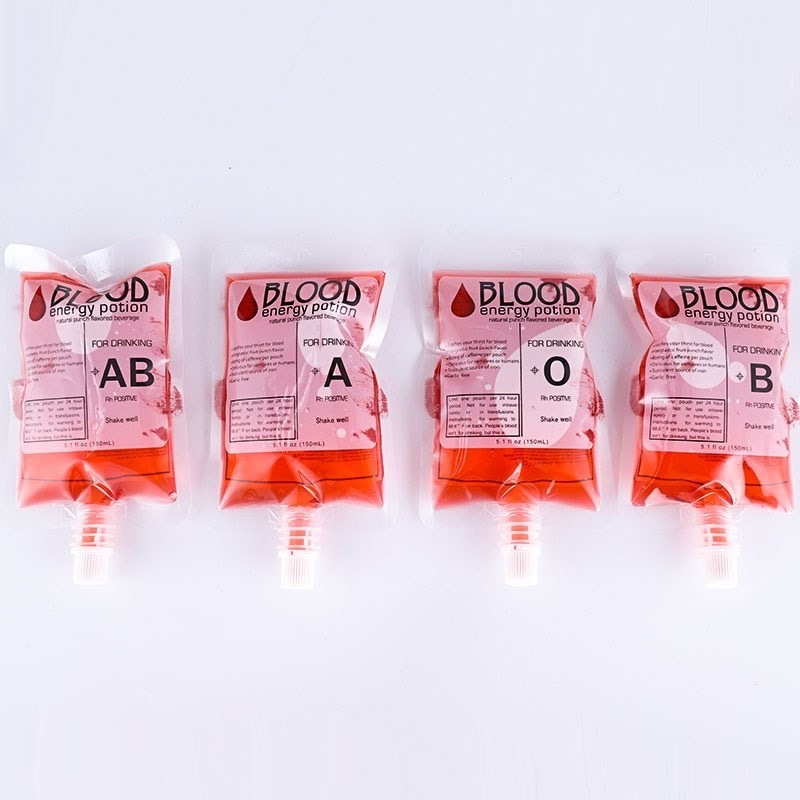 Halloween Strawberry flavor juice red blood bag Plasma Drink bag blood drinking bag 150ml 250ml