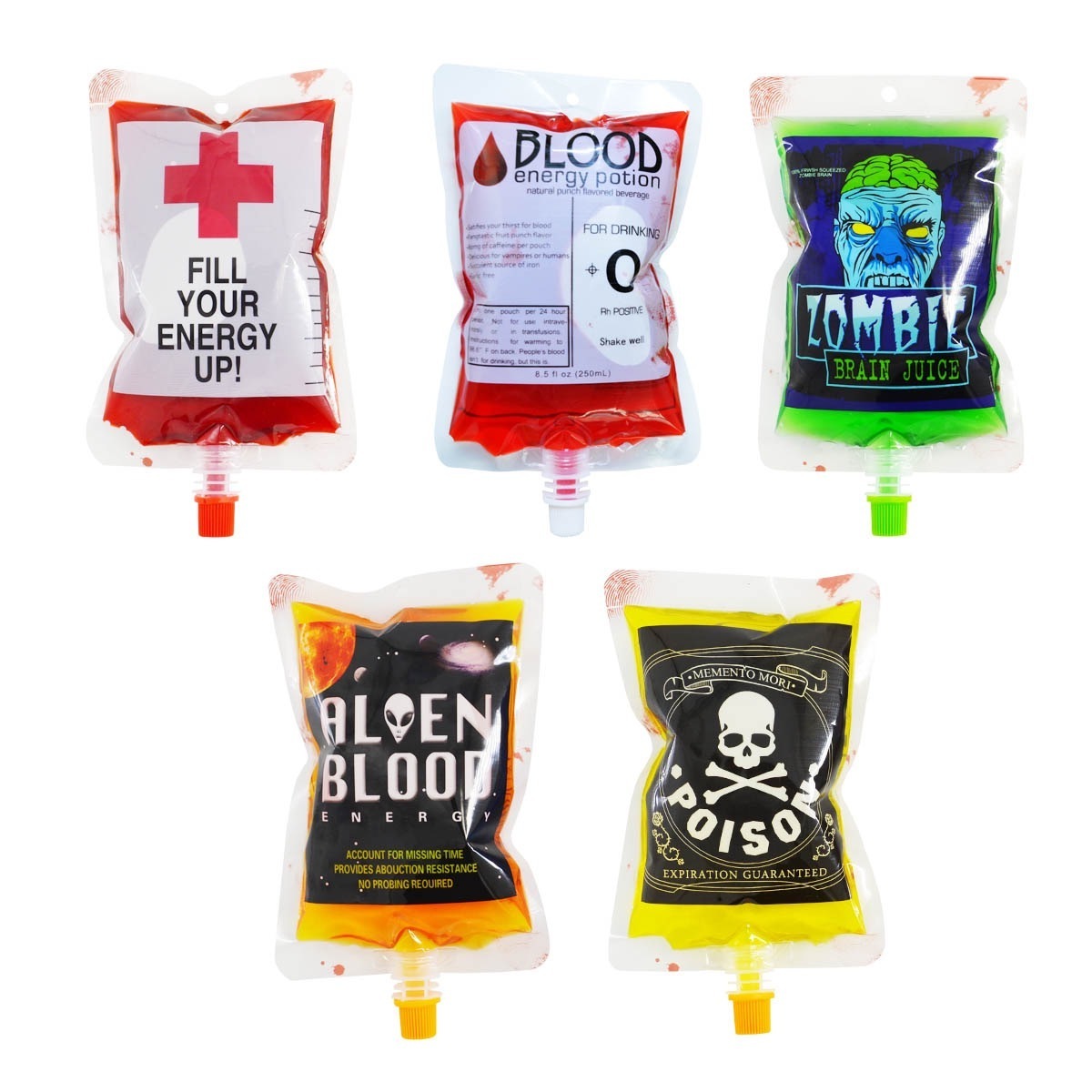 Halloween Strawberry flavor juice red blood bag Plasma Drink bag blood drinking bag 150ml 250ml