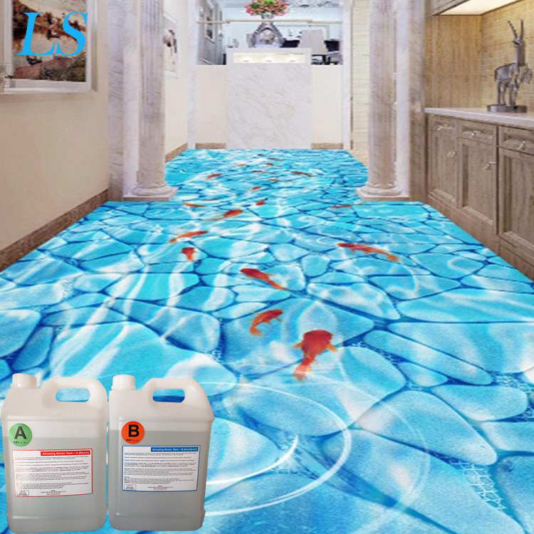 All purpose epoxy resin ab glue 3d floor painting transparent clear liquid epoxy resin paint