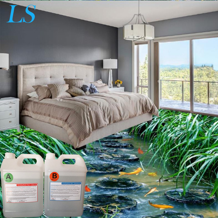 All purpose epoxy resin ab glue 3d floor painting transparent clear liquid epoxy resin paint