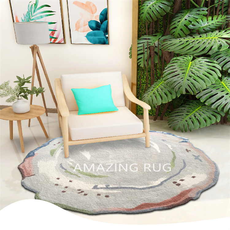 Custom Round Shape Carpets And Rugs Chinese Wholesale Luxury Custom Design Living Room Sofa Carpets