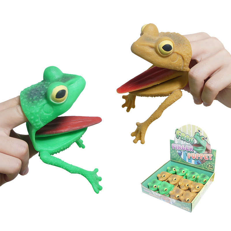 Children's Toys Frog Model Cute Hand Puppets Holiday Fun Rubber Gloves Frog Puppets Novel And Funny Toys