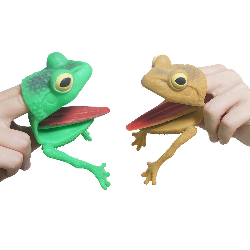 Children's Toys Frog Model Cute Hand Puppets Holiday Fun Rubber Gloves Frog Puppets Novel And Funny Toys