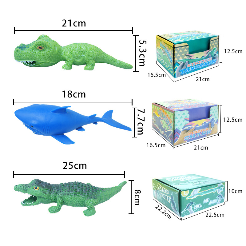 Sand Filled High Quality Sandbag Shark Dinosaur Crocodile Funny Toy Custom Stress Relief Toy Sand Stretch Toy