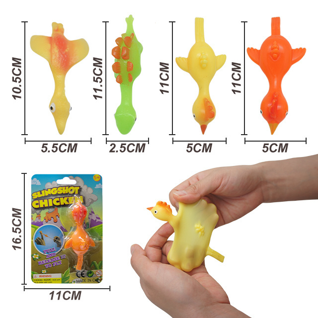 Slingshot Chicken Funny Rubber Flicking Chicken Toy Ejection Chicken Toy Stretchy Game Party Favor Gift