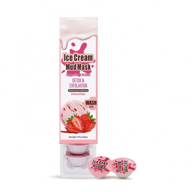 Organic whitening powder Strawberry ice cream mud Mask will be a hot seller in