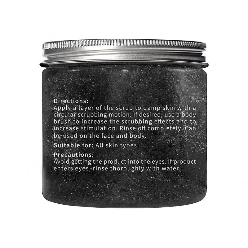 MELAO Professional Natural Exfoliating Charcoal Salt Body Scrub for Acne, Cellulite, Dead Skin, Scars and Wrinkles