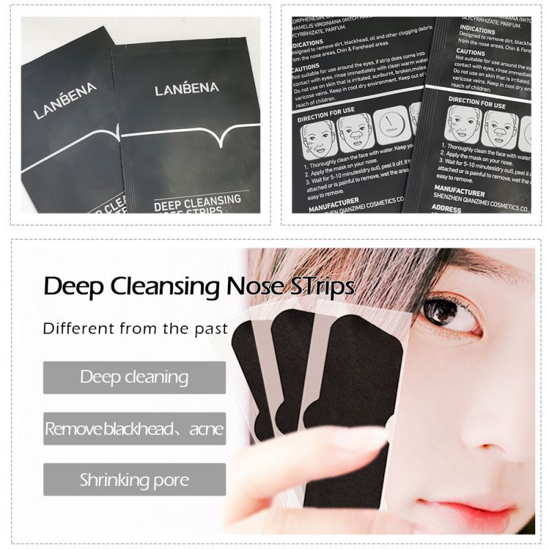 LANBENA Purifying Pore Strip,Nose Strip,Deep Cleansing Blackhead Remover Nose Mask Patch