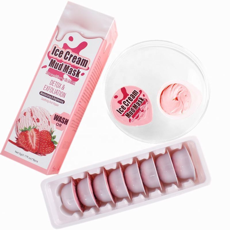 Organic whitening powder Strawberry ice cream mud Mask will be a hot seller in