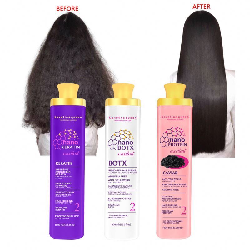 Professional Brazilian Hair Straightening Nano Protein Keratin treatment bulk hair treatment for curly hair at  home