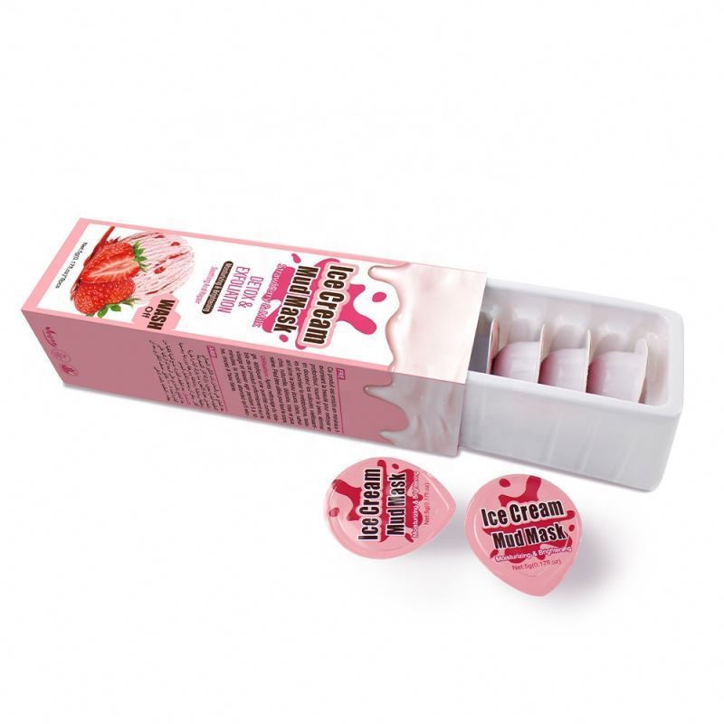 Organic whitening powder Strawberry ice cream mud Mask will be a hot seller in