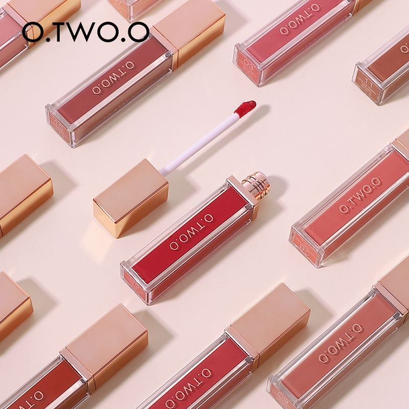 O.TWO.O 12 color Matte Private Label Velvet Custom Makeup 100% vegan Liquid Lipstick